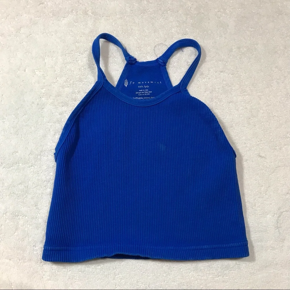 FP Movement Happiness Runs Crop (Ribbed Compression Tank Top) in Cote Azur - Picture 4 of 8